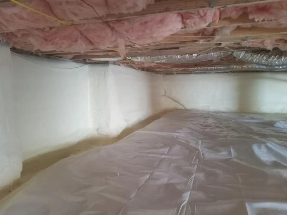 Crawl space encapsulation with closed-cell spray foam for Attic Insulation in Ruskin